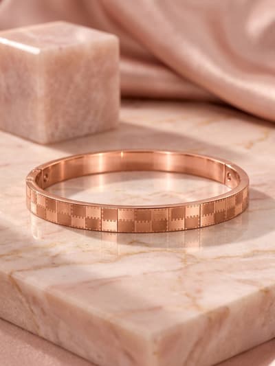 LuceX Rose Gold Geometric Premium Kada