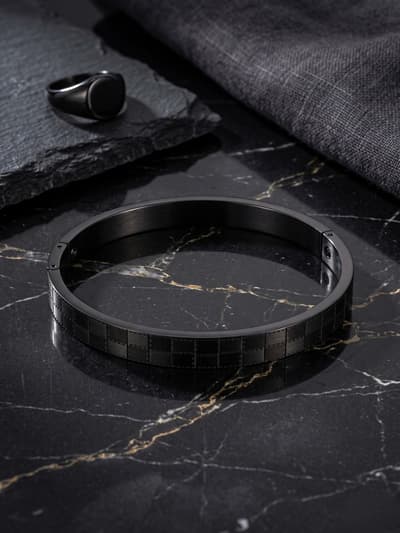 LuceX Black Geometric Premium Kada
